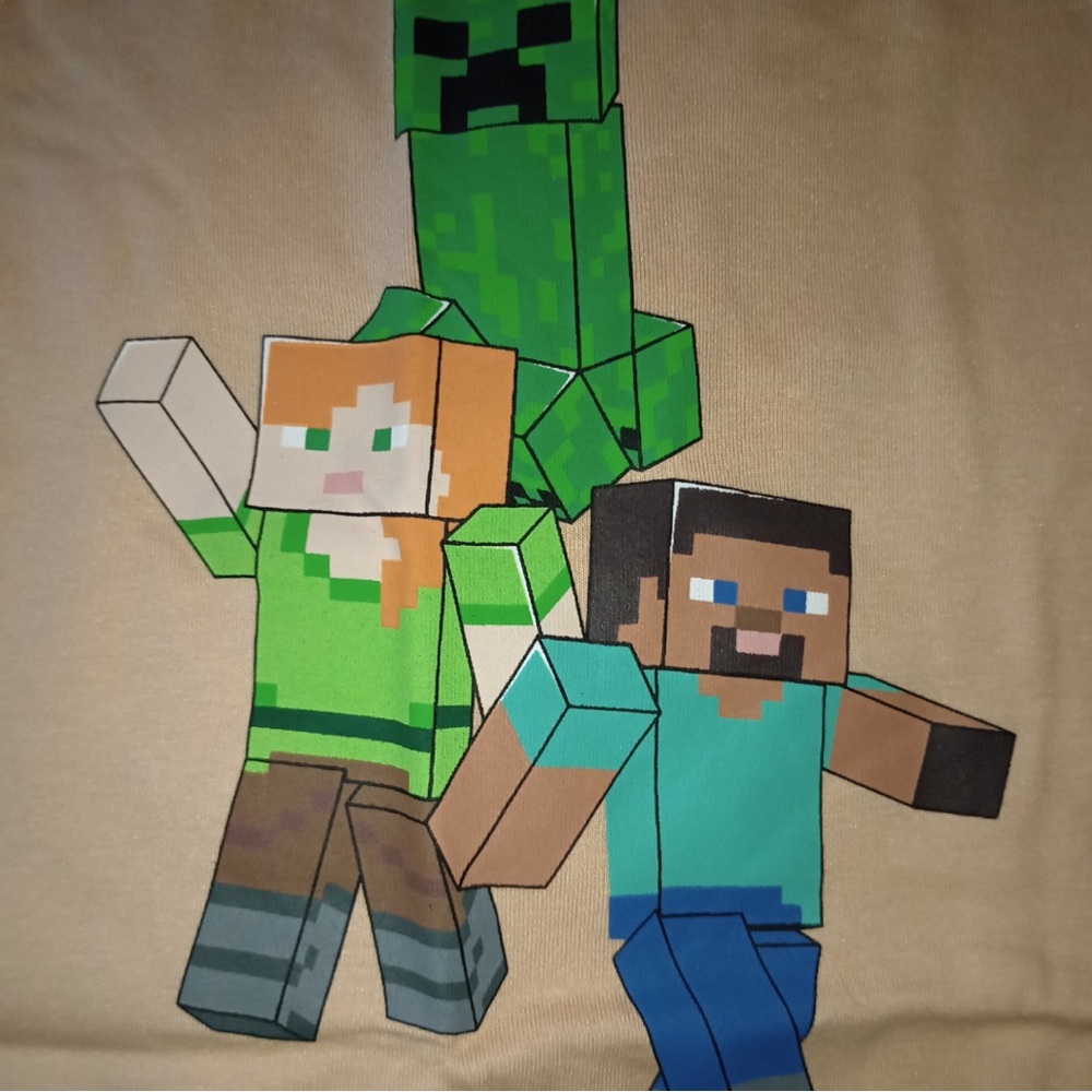 Beige Boys Minecraft Graphic Tee